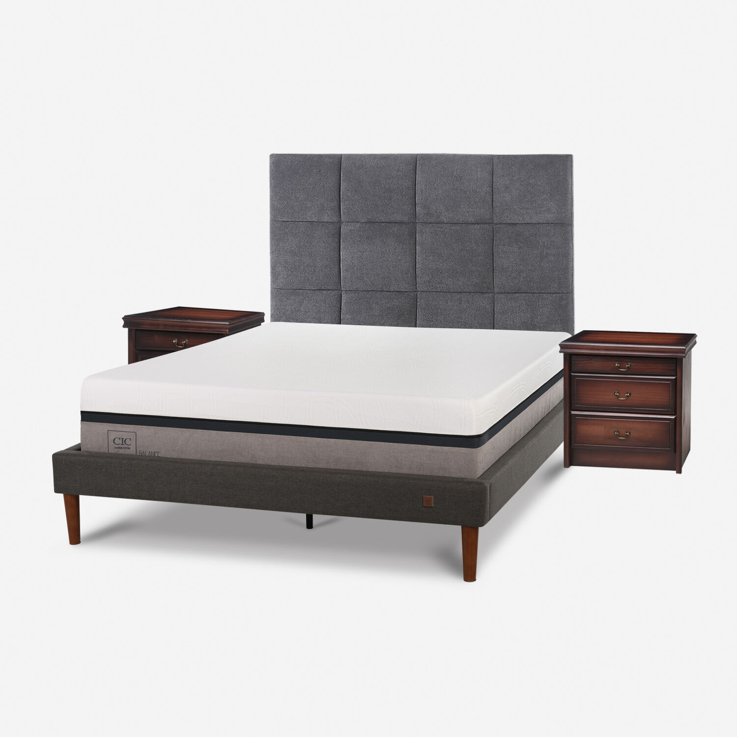 Cama Europea Curve 2 Plazas Balance + Set T&aacute;mesis