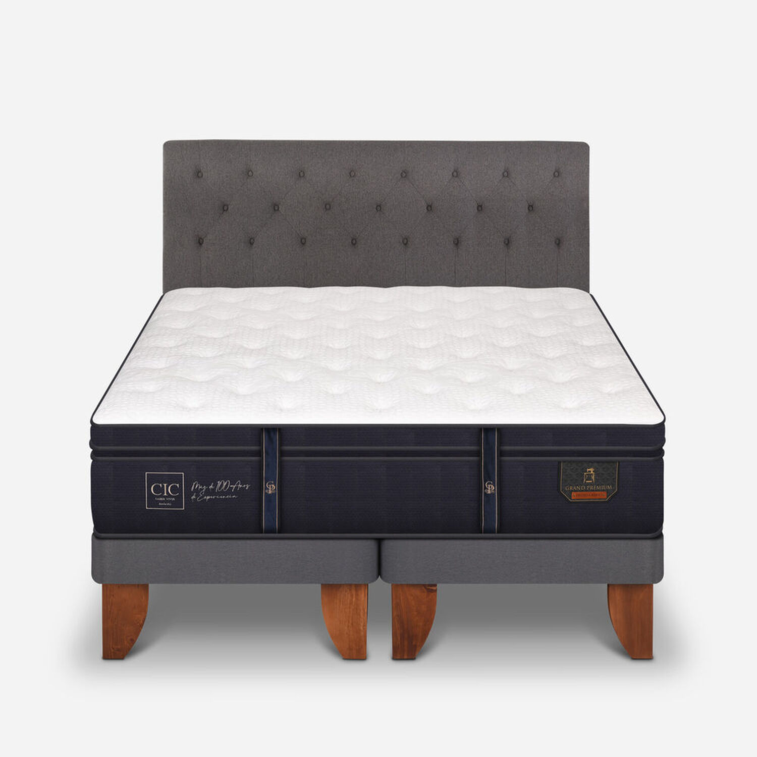 Cama Europea King Grand Premium + Respaldo Kavery