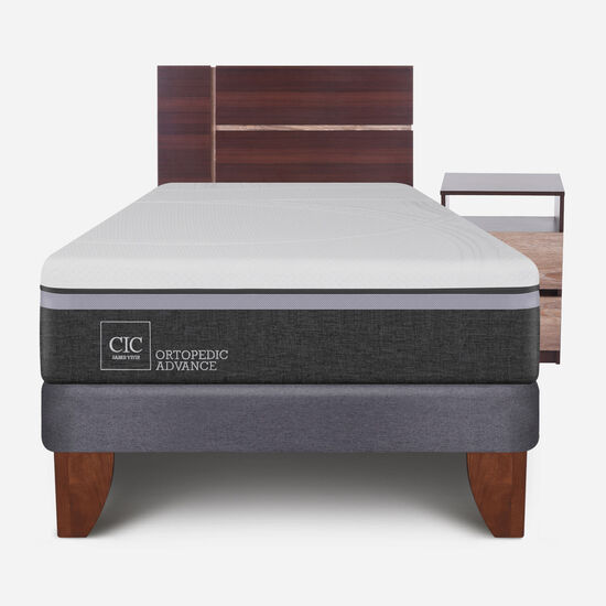 Cama Europea 1.5 Plazas Ortopedic Advance + Set Enio