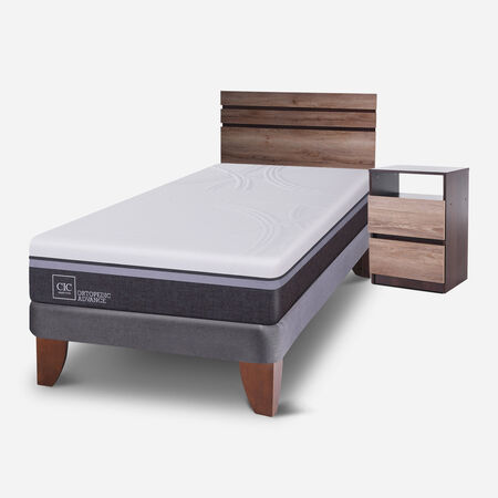 Cama Europea 1,5 Plazas Ortopedic Advance + Set Ares