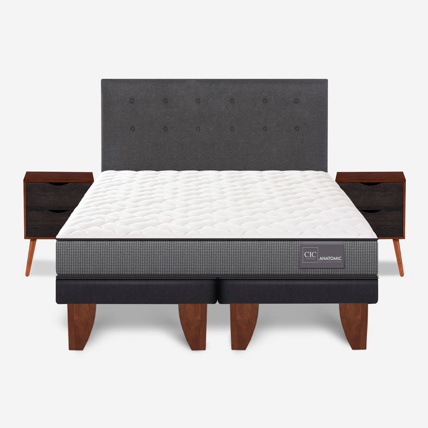 Cama Europea 2 Plazas Anatomic Base Dividida + Set &Eacute;ufrates