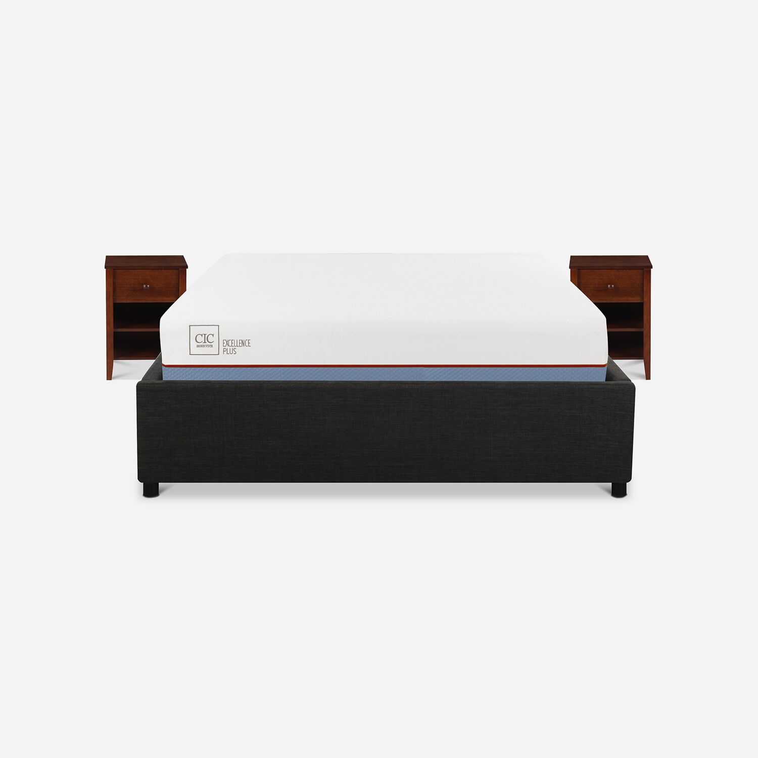Cama Space Box 2 Plazas Excellence Plus + Velador New Torino 