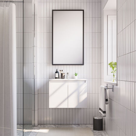 Vanitorio Flotante 2 Puertas M&oacute;naco Blanco 60 Cm.