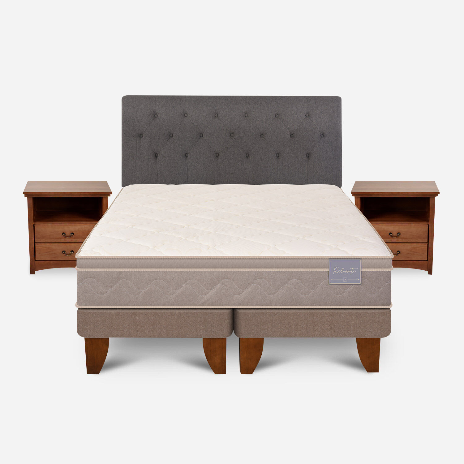 Cama Europea King Rilassati Base Dividida + Set Kavery