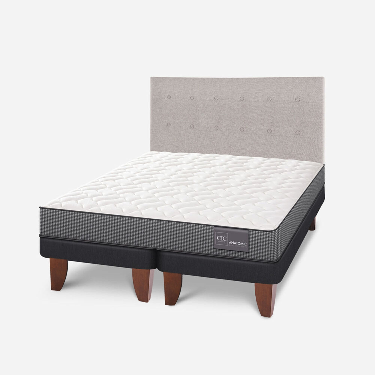 Cama Europea King Anatomic + Respaldo Tigris