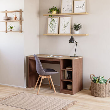 Escritorio 2 Repisas Olmo Alpino Nogal Amaz&oacute;nico