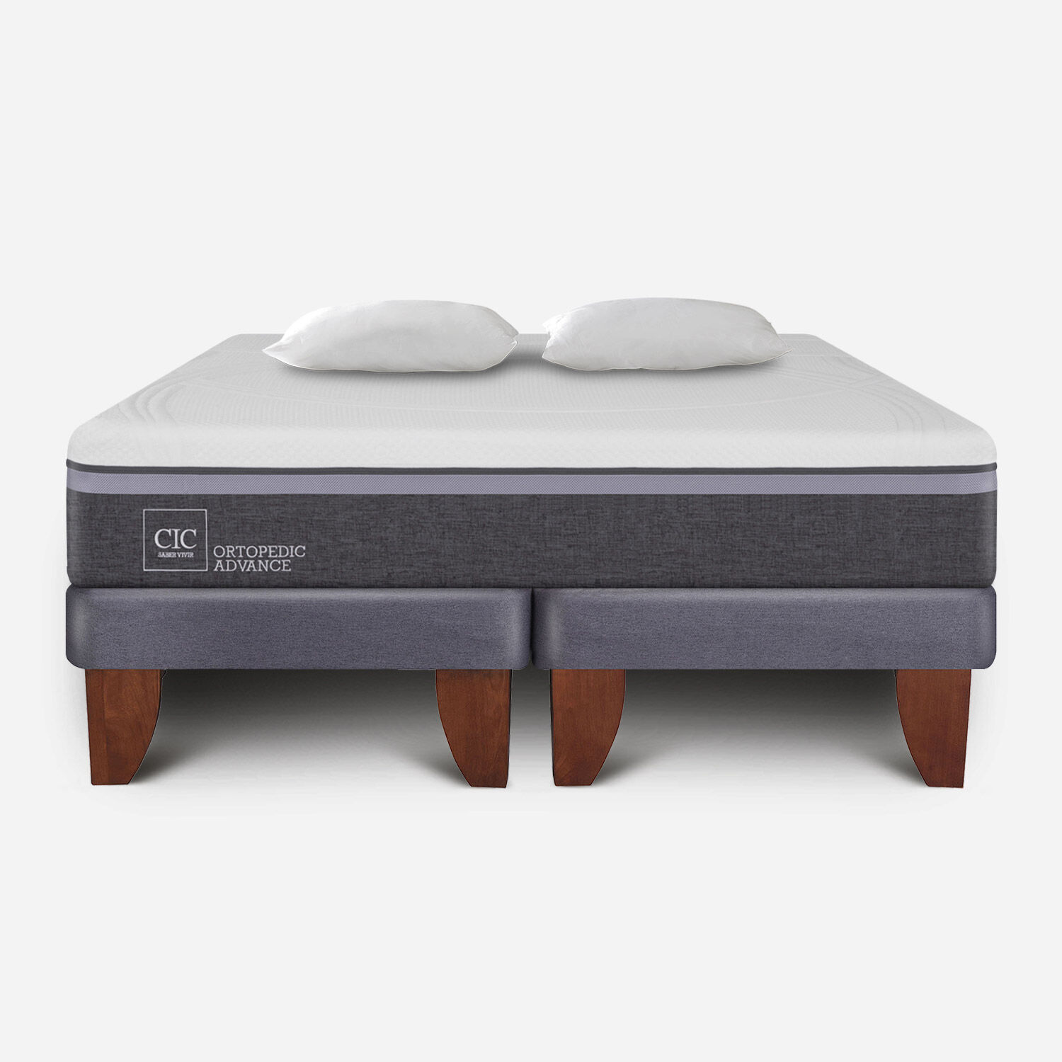 Cama Europea King Ortopedic Advance + Almohadas