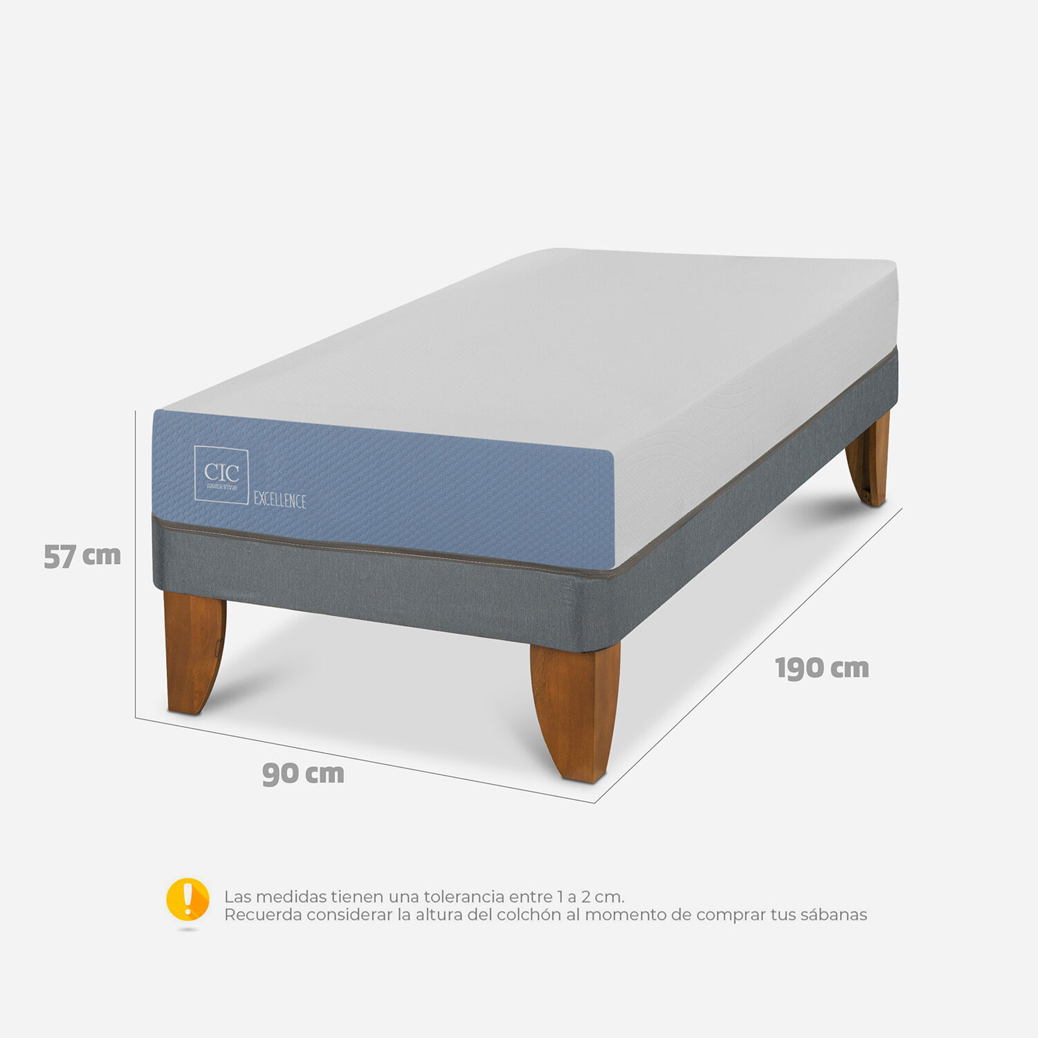 Cama Europea 1 Plaza Excellence + Almohada