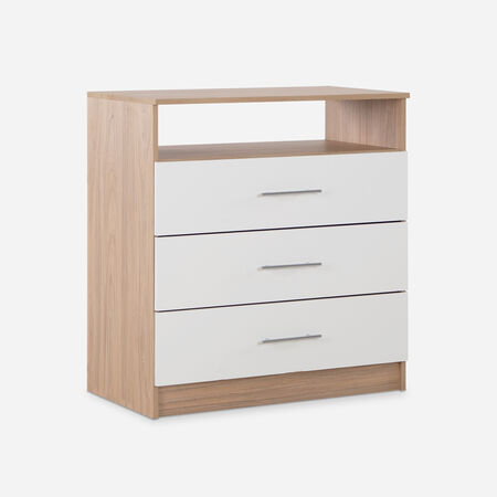 C&oacute;moda Cajonera 3 Cajones Atria Olmo Blanco