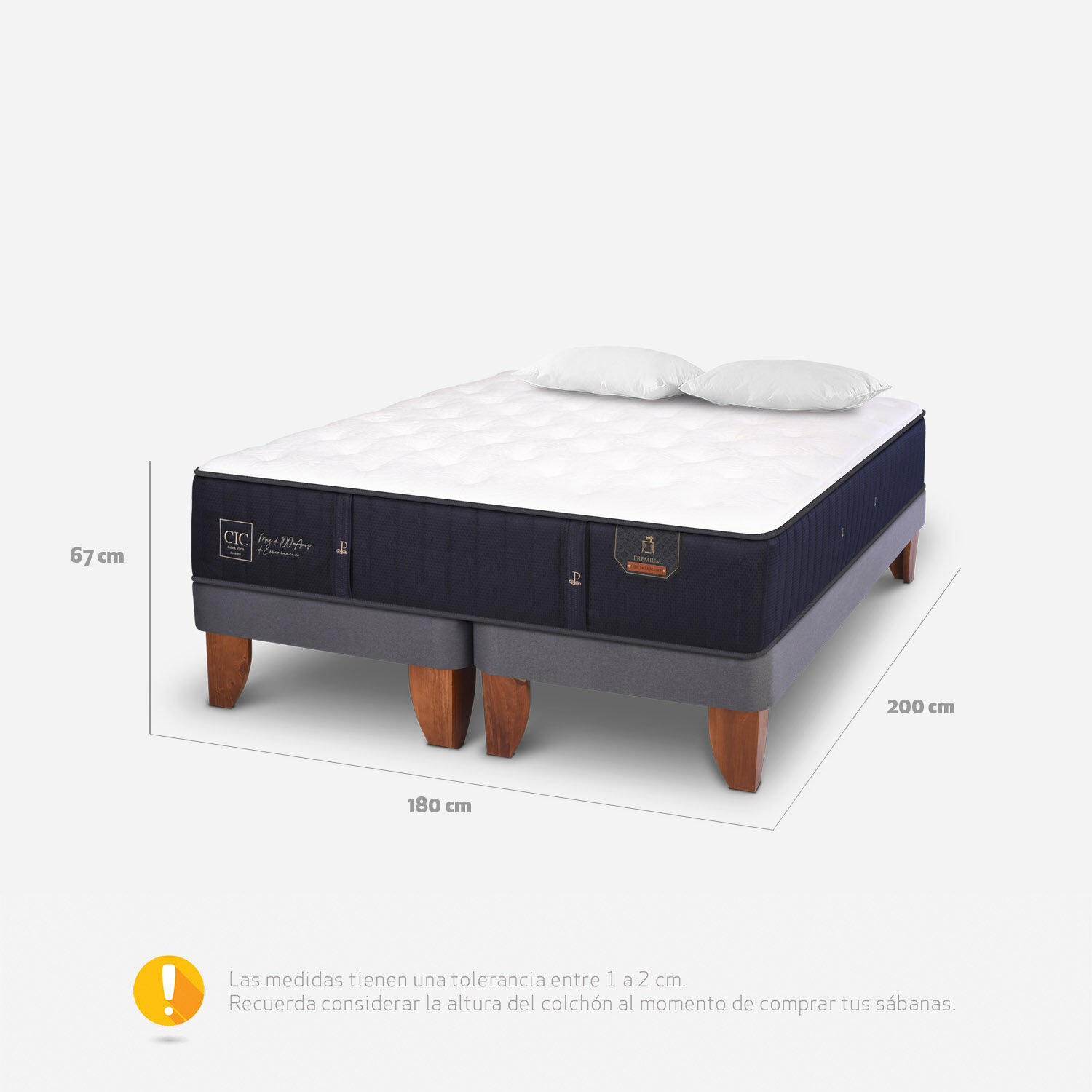 Cama Europea King Premium + Almohadas