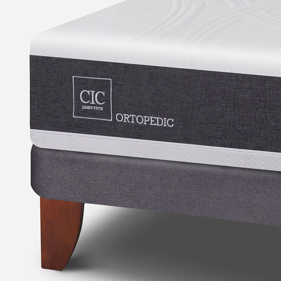 Cama Europea King Ortopedic + Almohadas Down Alternative