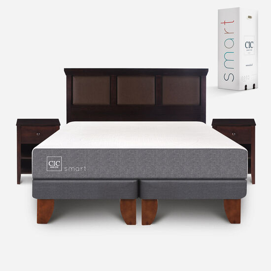 Cama Europea King Smart + Set Torino Choc