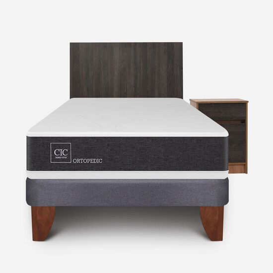 Cama Europea 1.5 Plazas Ortopedic + Set Espresso