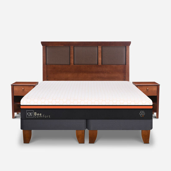 Cama Europea King Bee Comfort + Set New Torino