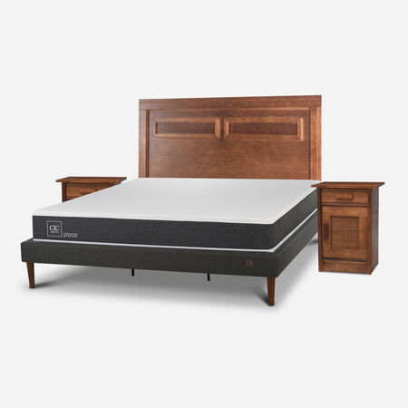 Cama Europea Curve King Ortopedic + Set Mil&aacute;n Caramel