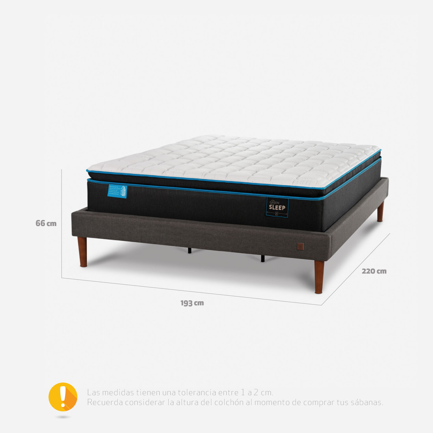 Cama Europea Curve King Green Sleep 