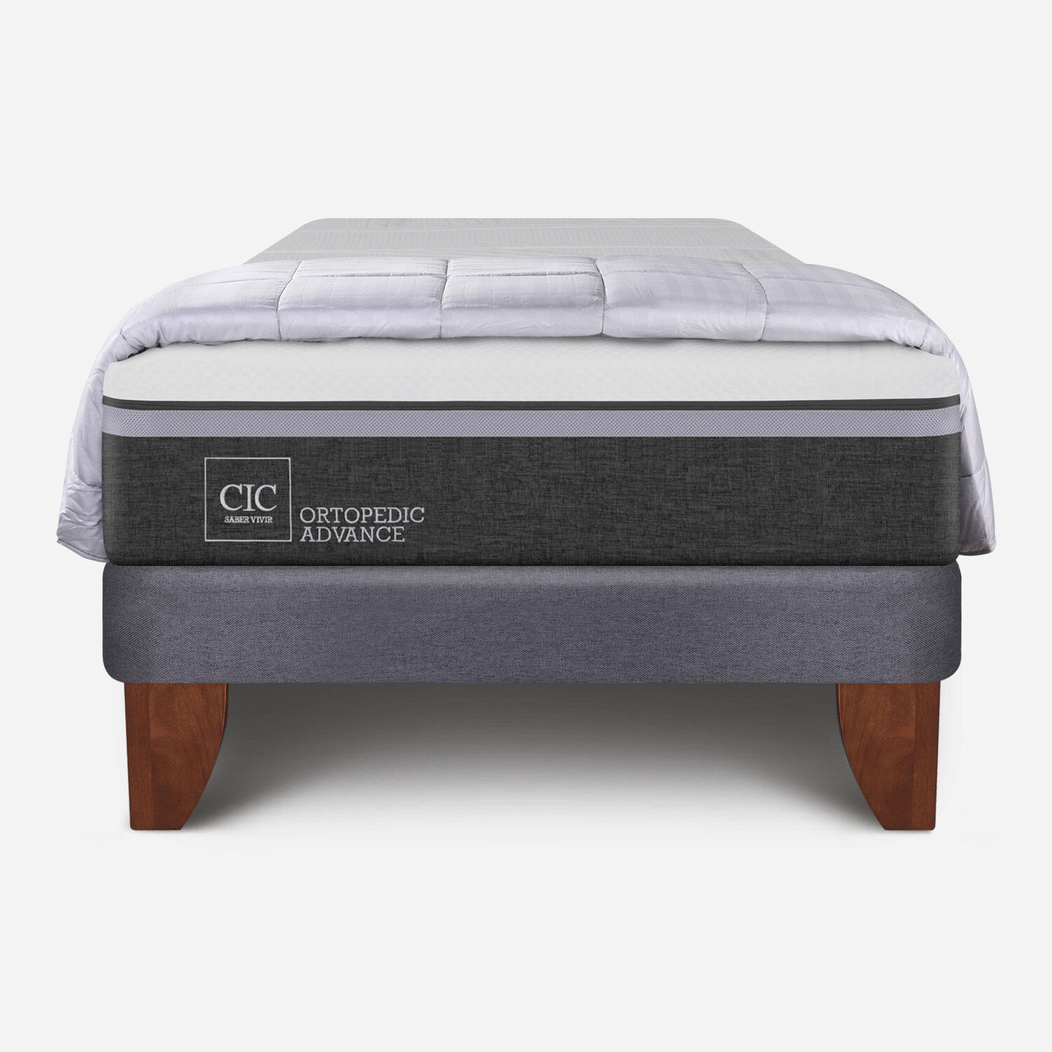 Cama Europea 1,5 Plazas Ortopedic Advance + Plum&oacute;n