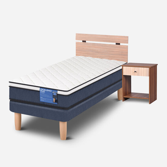 Cama Europea 1 Plaza Excellence Plus + Set Olmo