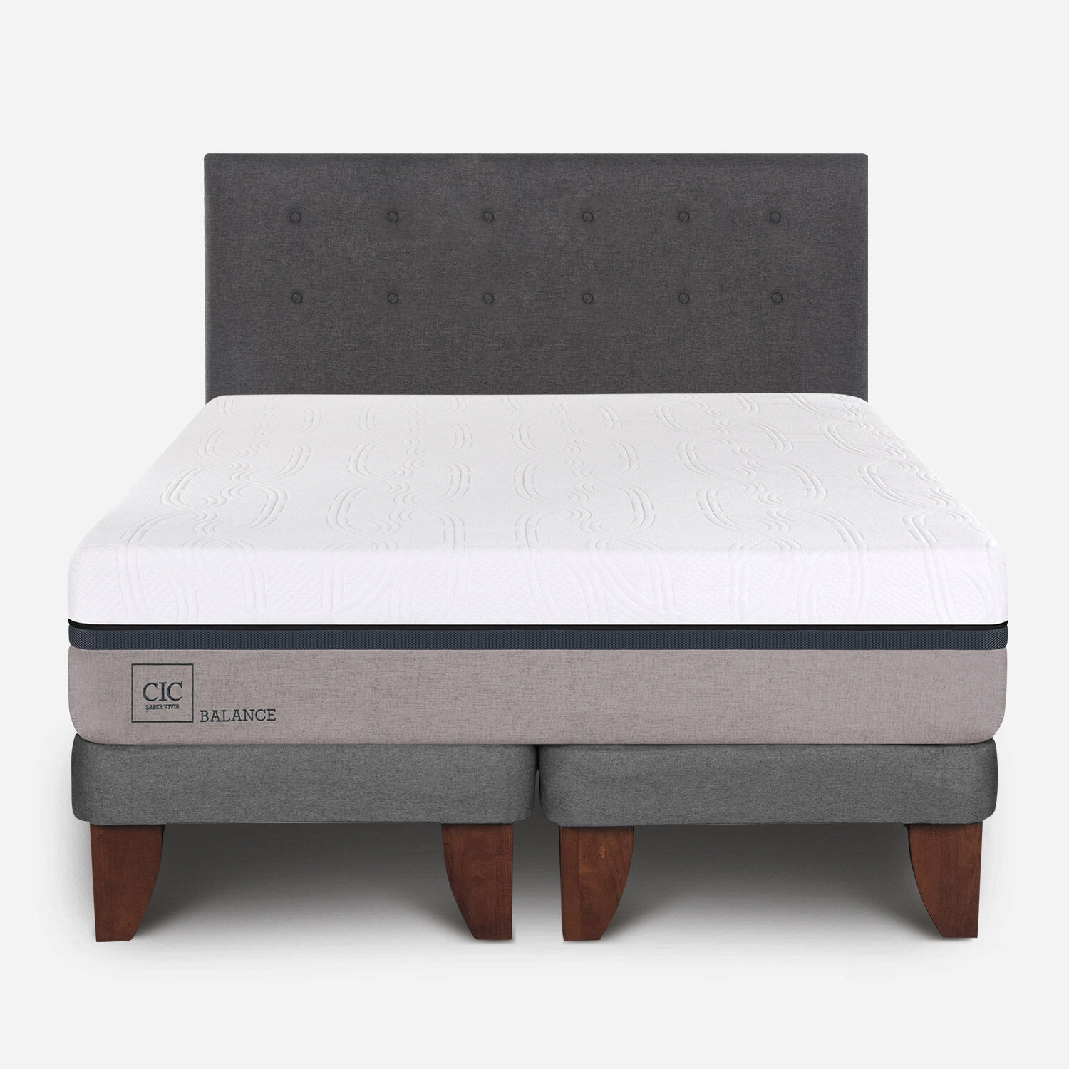 Cama Europea 2 Plazas Balance Base Dividida + Respaldo Éufrates