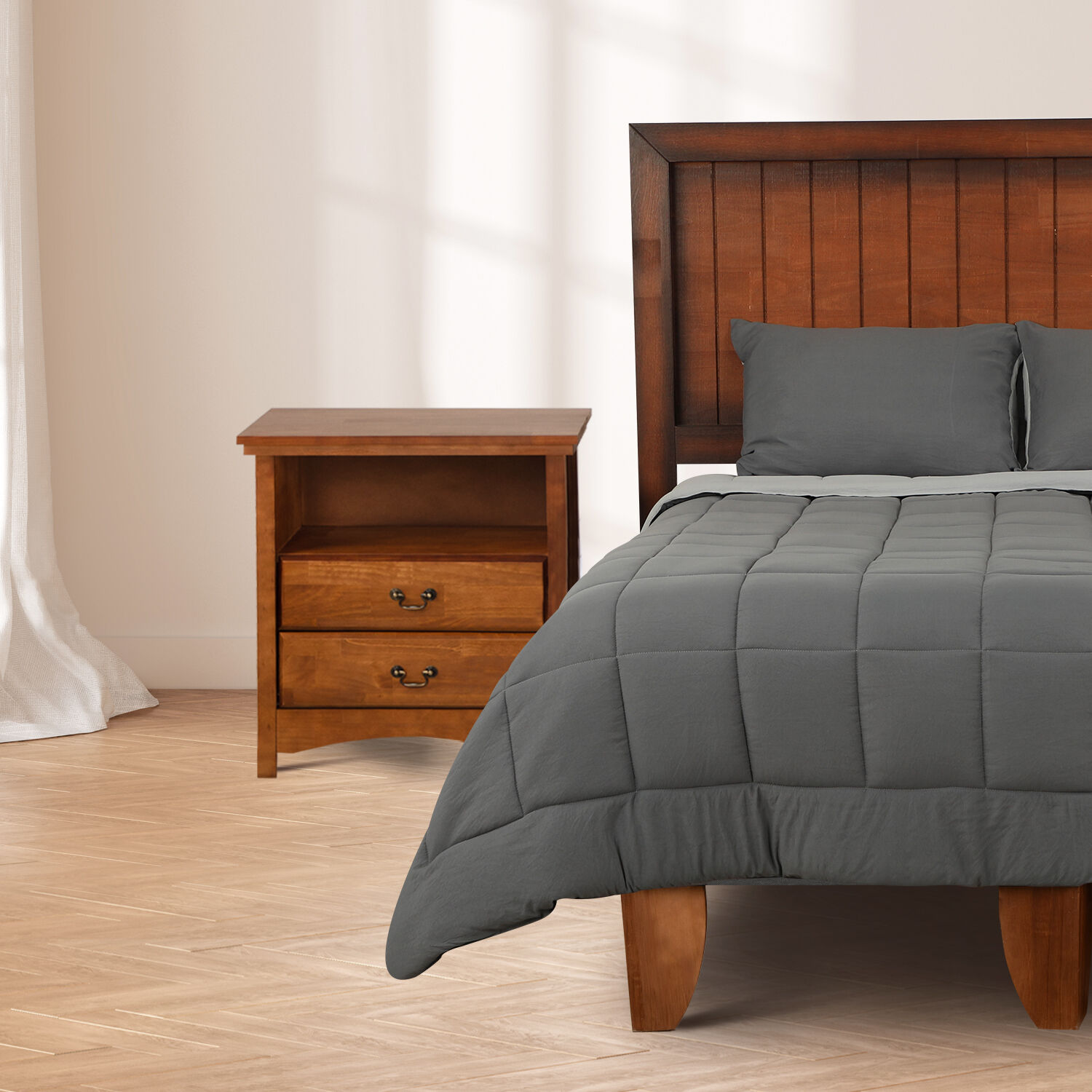 Plum&oacute;n Single Bicolor Gris / Negro