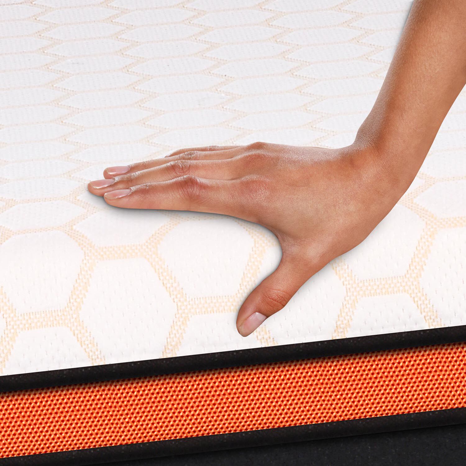 Cama Europea Curve King Bee Comfort + Almohadas Viscoel&aacute;sticas + Plum&oacute;n + Sabanas