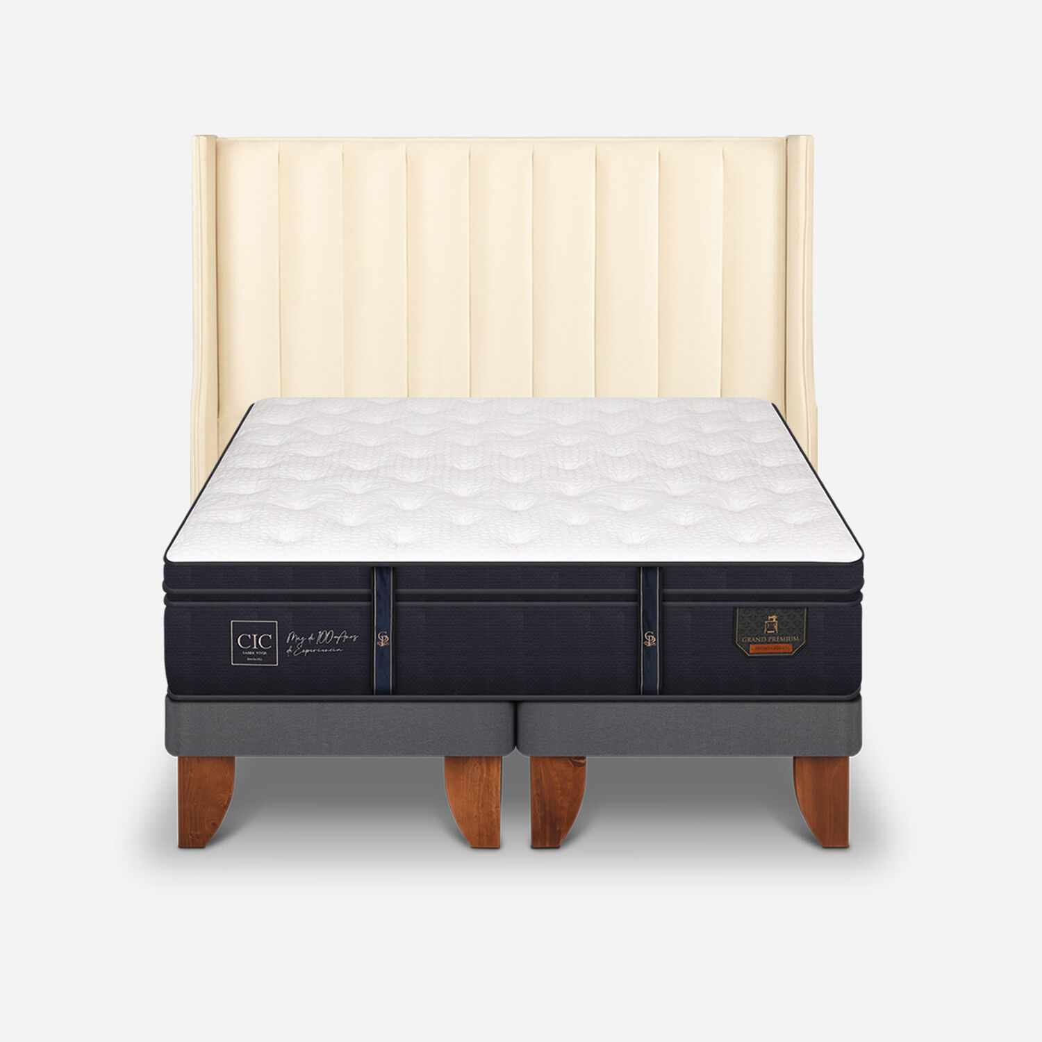 Cama Europea King Grand Premium + Respaldo Panaro