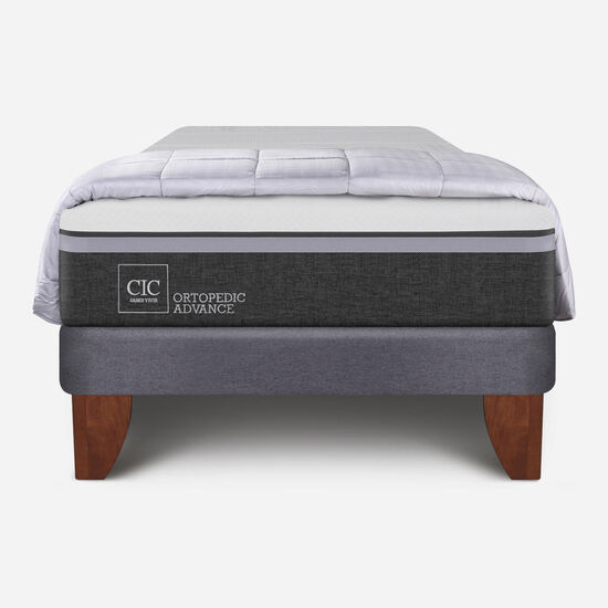 Cama Europea 1.5 Plazas Ortopedic Advance + Plumón