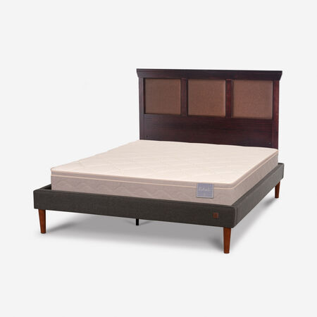 Cama Europea Curve 2 Plazas Rilassati + Respaldo Torino Chocolate