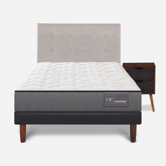 Cama Europea 1.5 Plazas Anatomic + Set Tigris