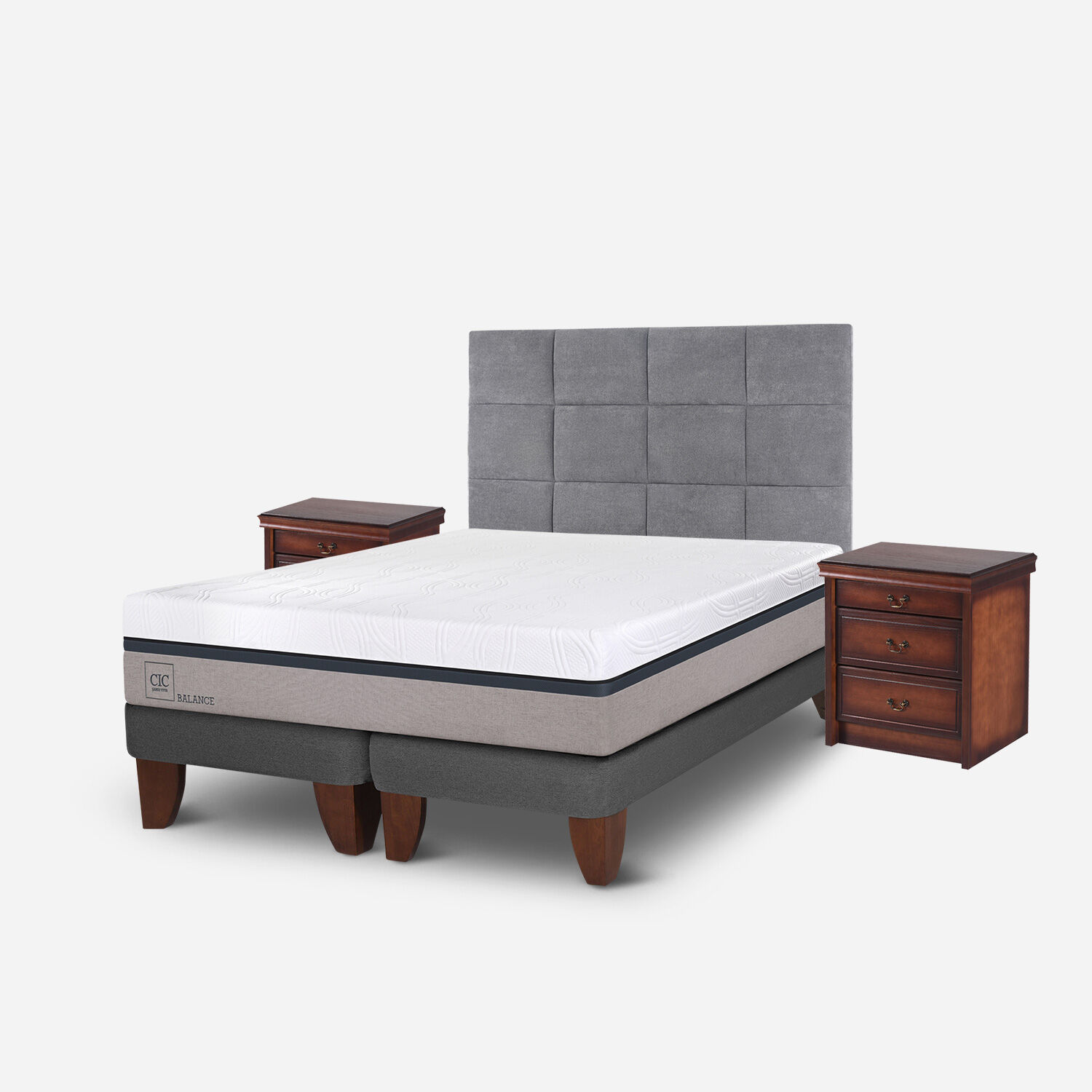 Cama Europea 2 Plazas Balance Base Dividida + Set T&aacute;mesis
