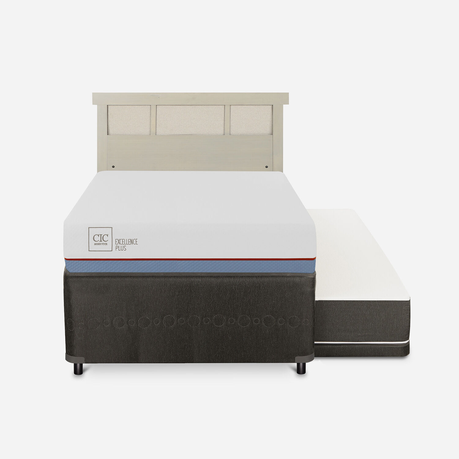 Cama Nido Diván Excellence Plus + Respaldo Dublín Alpino