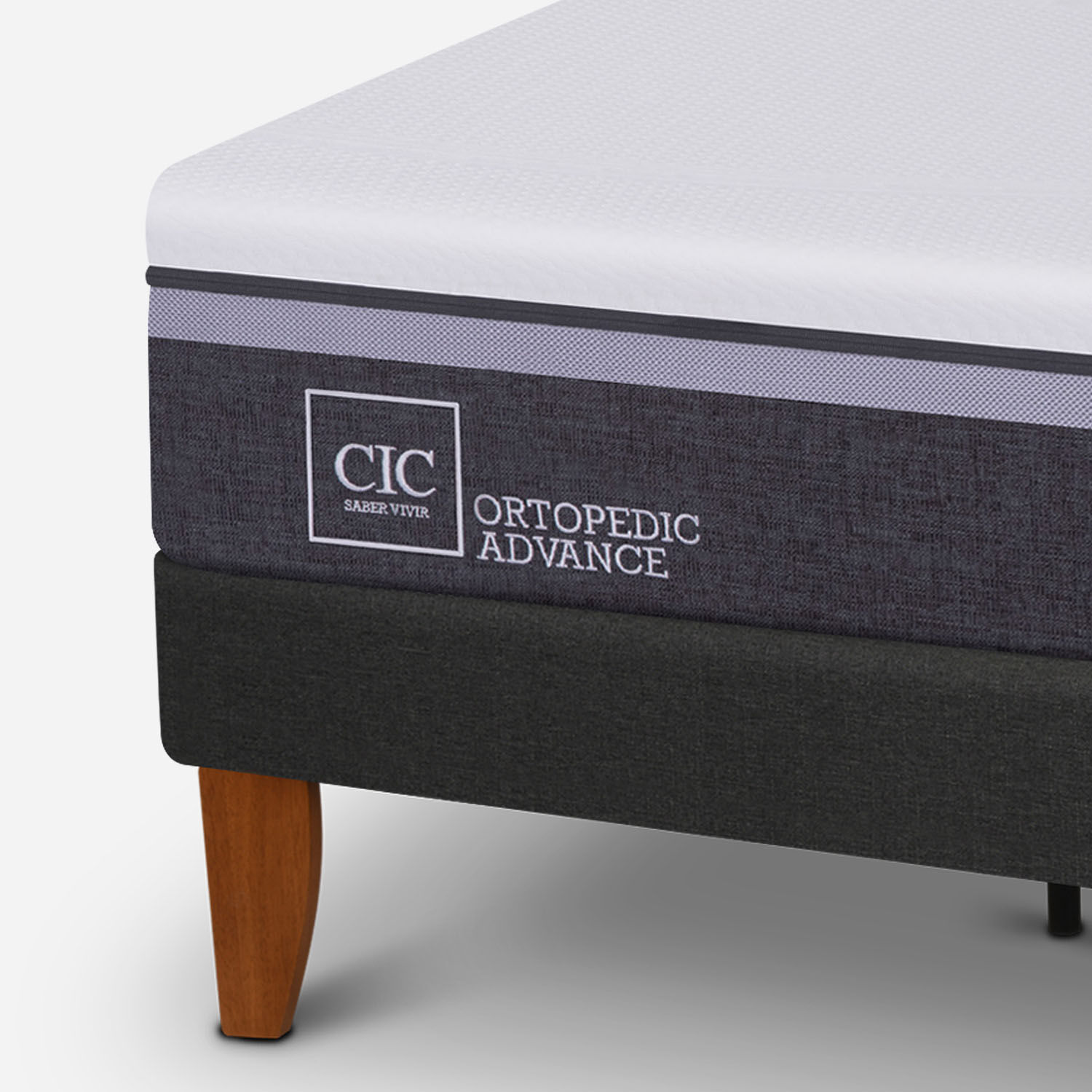 Cama Europea Curve 1,5 Plazas Ortopedic Advance + Respaldo Dubl&iacute;n Chocolate