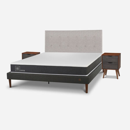 Cama Europea Curve 2 Plazas Ortopedic + Set Tigris