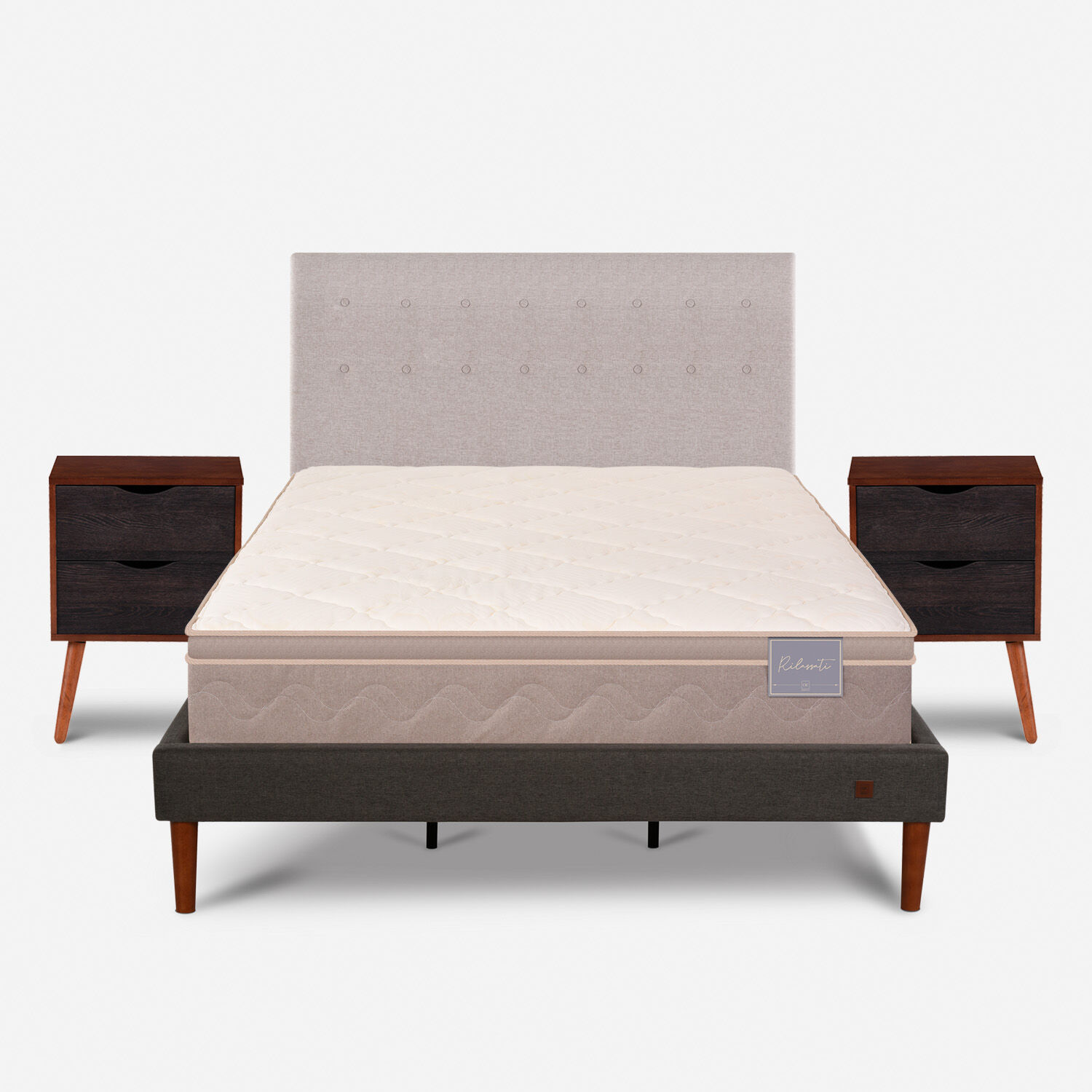 Cama Europea Curve King Rilassati + Set Tigris