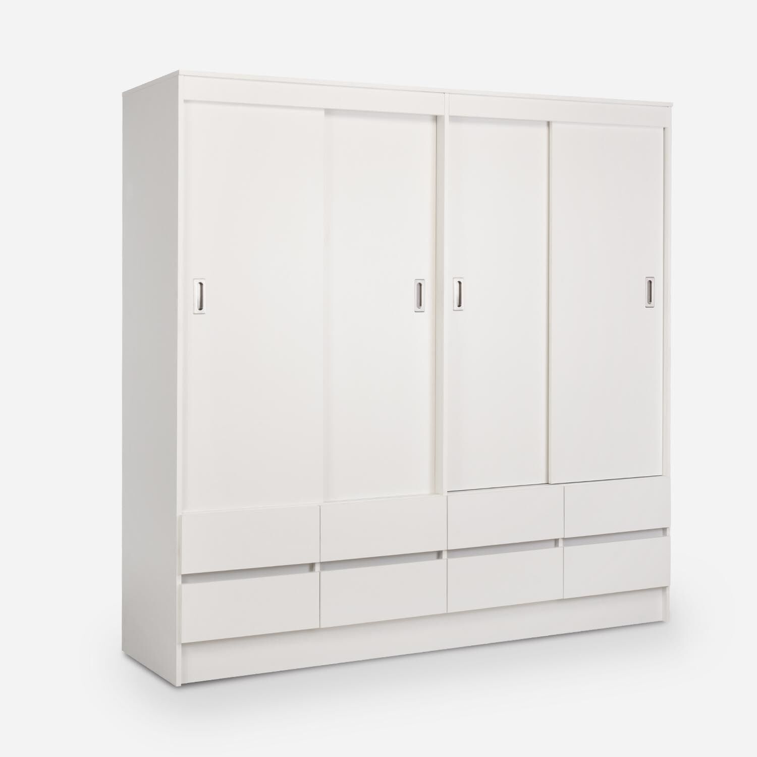Cl&oacute;set 4 Puertas Corredera 8 Cajones Maule Blanco