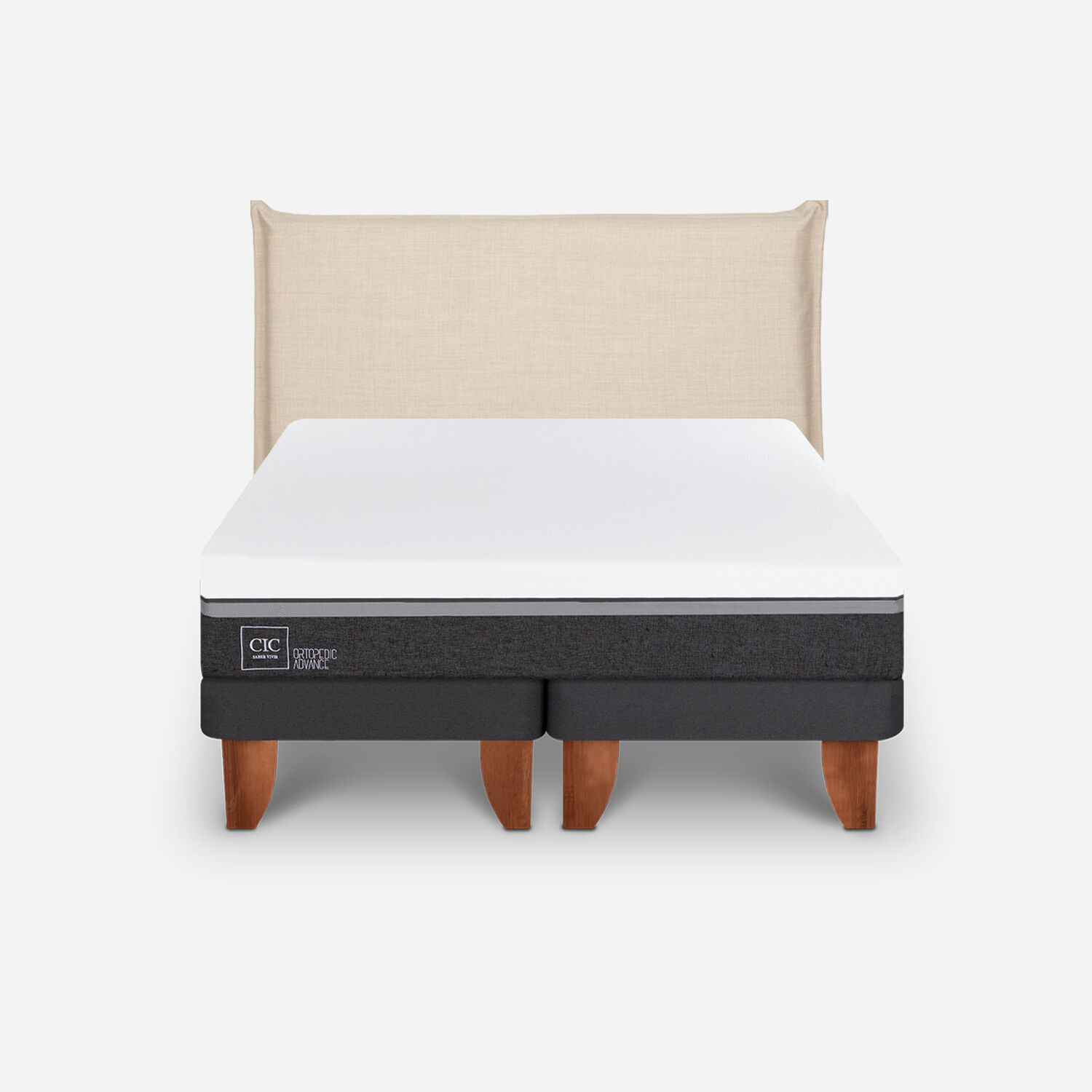 Cama Europea 2 Plazas Ortopedic Advance Base Dividida + Respaldo T&iacute;ber