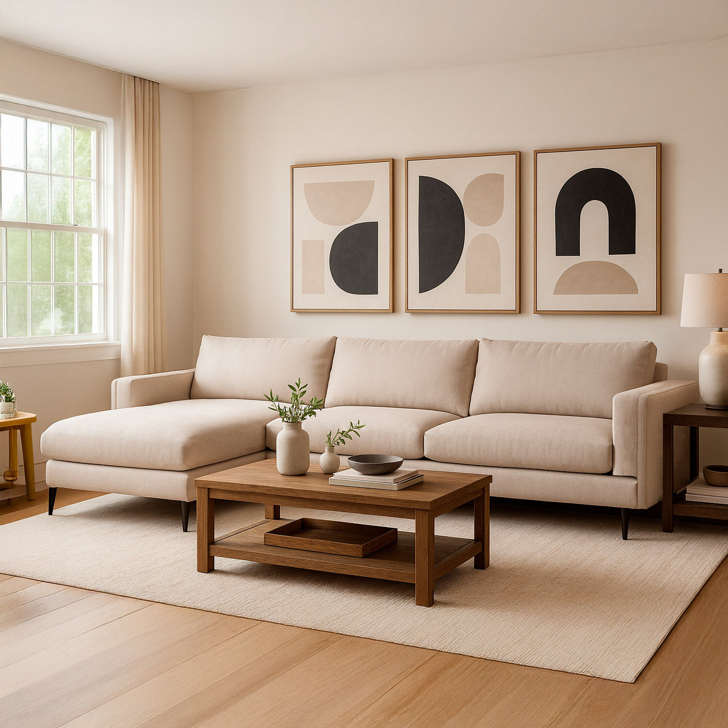 Sof&aacute; Seccional Izquierdo Beige Mar&iacute;a Repreve