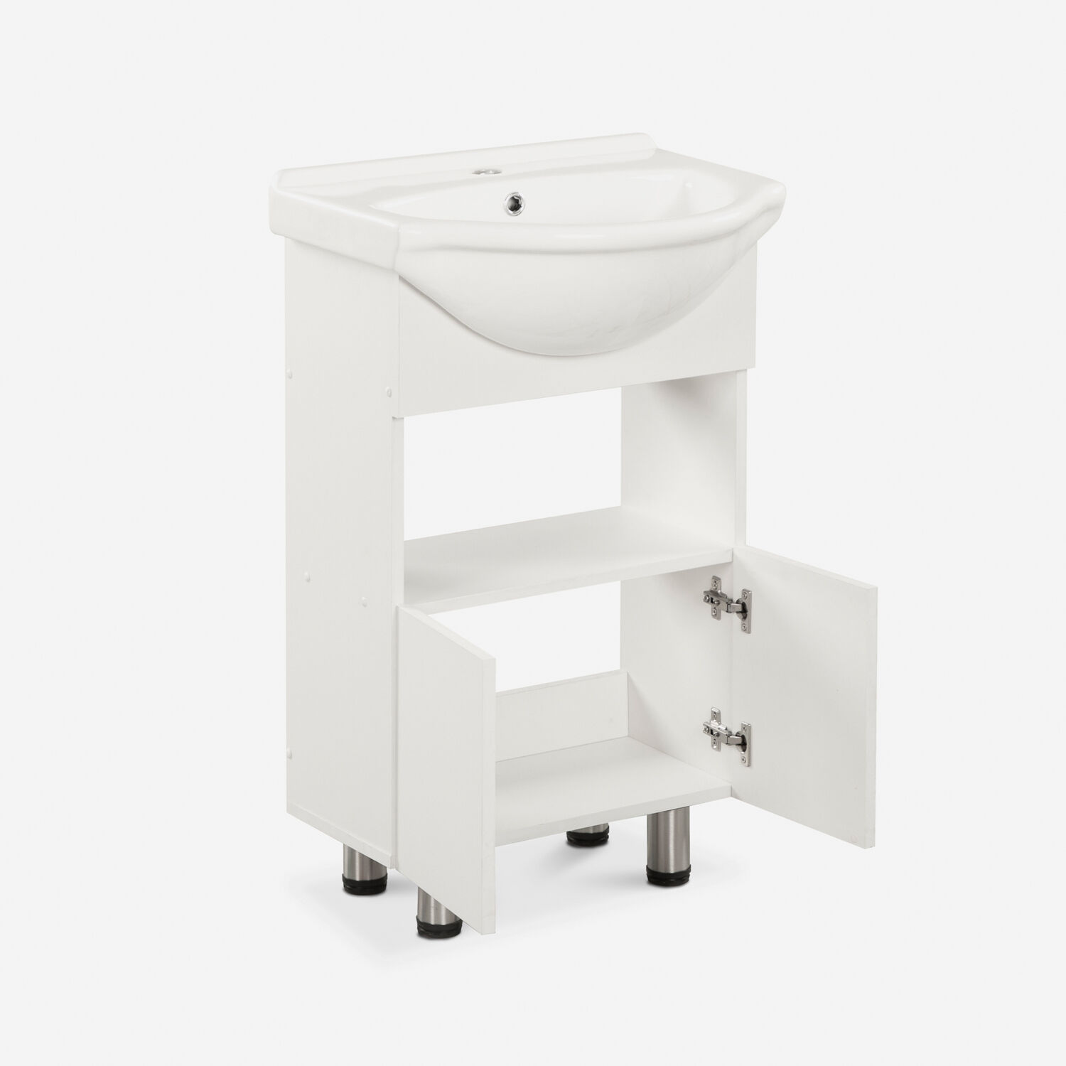 Vanitorio 2 Puertas Bajas Con Soportes Cannes Blanco 50 Cm.