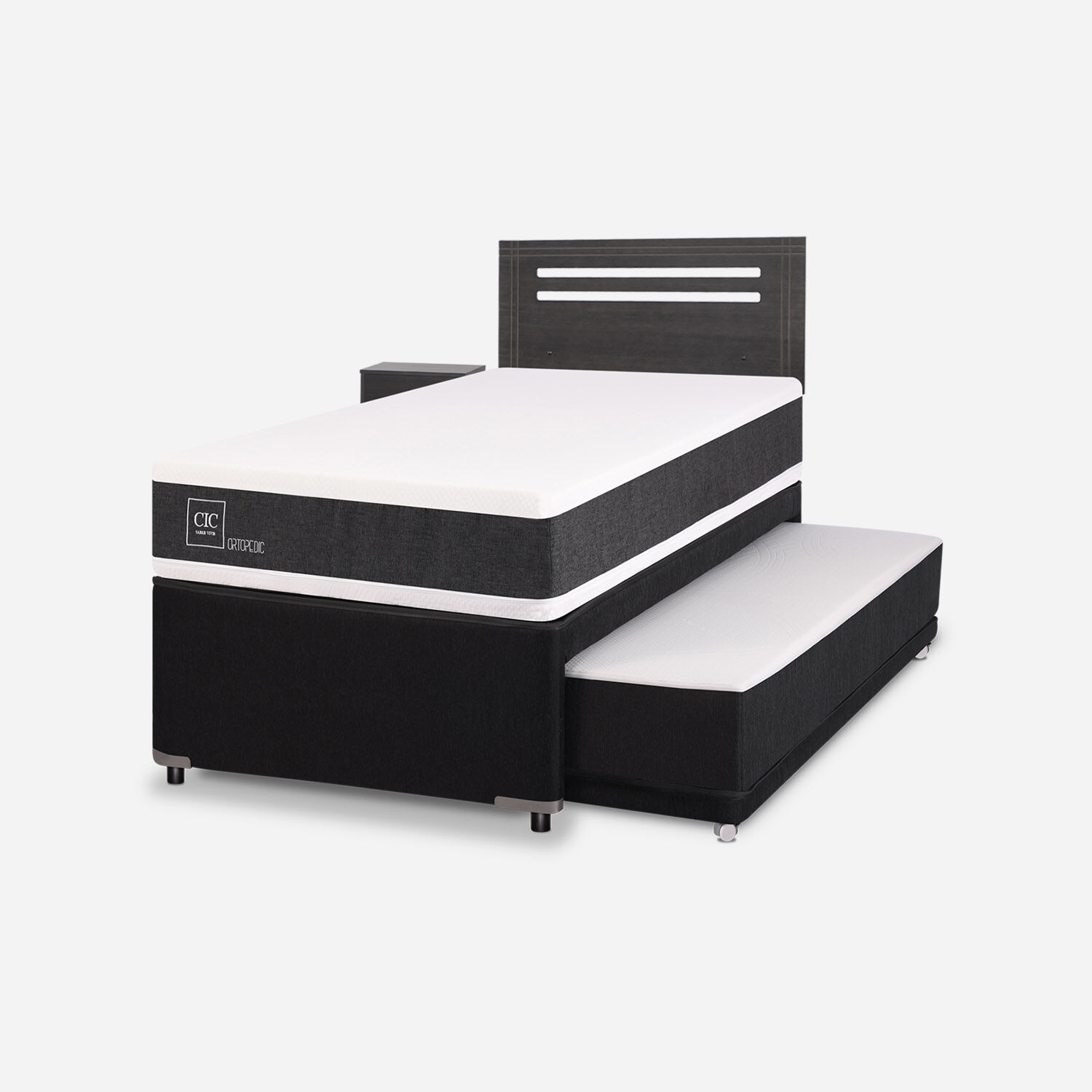 Cama Nido Div&aacute;n Ortopedic + Set M&uacute;nich Gris