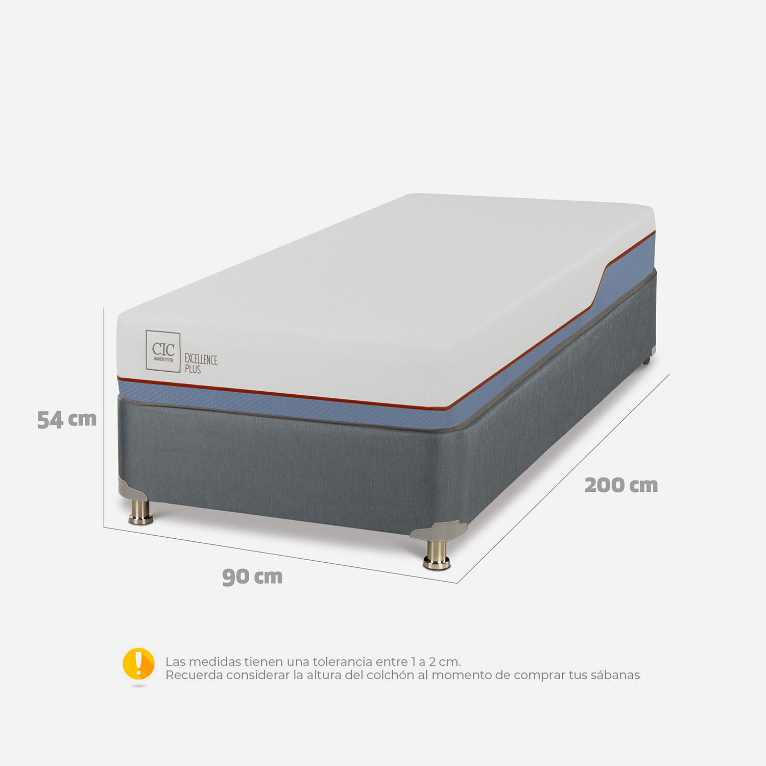 Cama Americana 1 Plaza Excellence Plus + Almohada