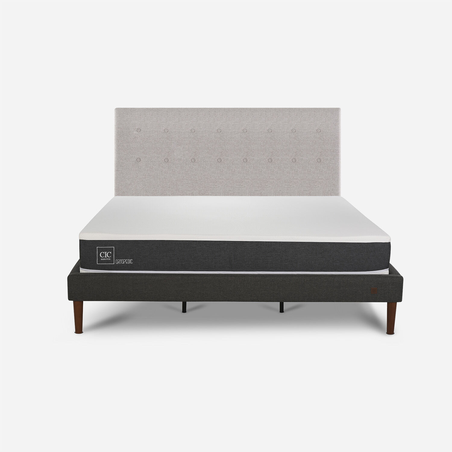 Cama Europea Curve King Ortopedic + Respaldo Tigris