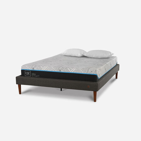 Cama Europea Curve 2 Plazas Infinity Green + Almohadas