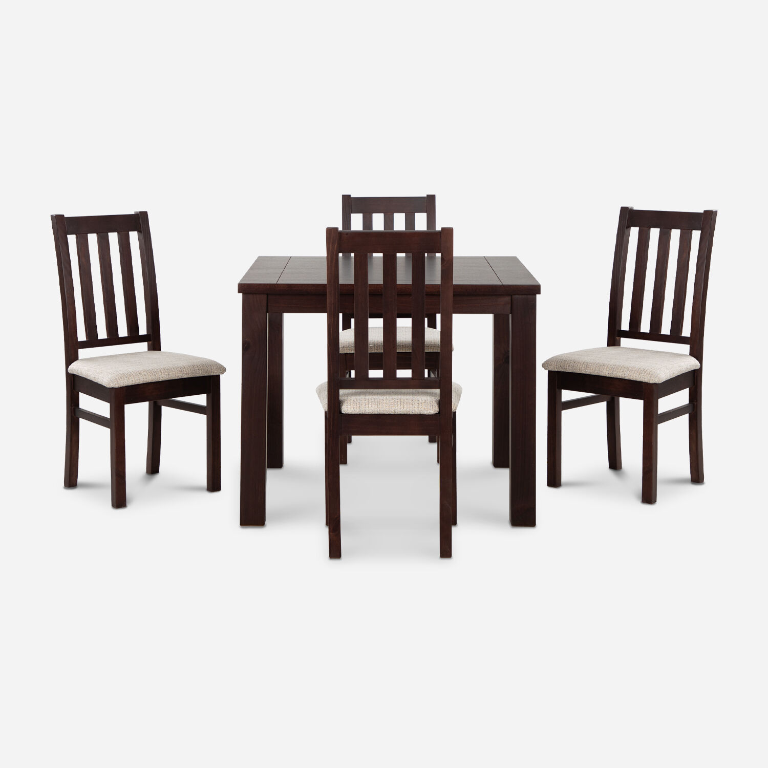 Comedor 4 Sillas Ñuble Chocolate - Tela Beige