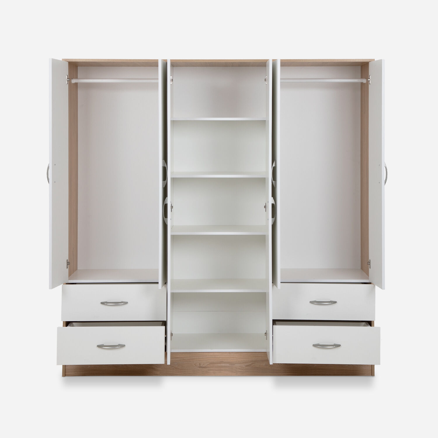 Clóset Maipo 6 Puertas 4 Cajones Olmo Blanco
