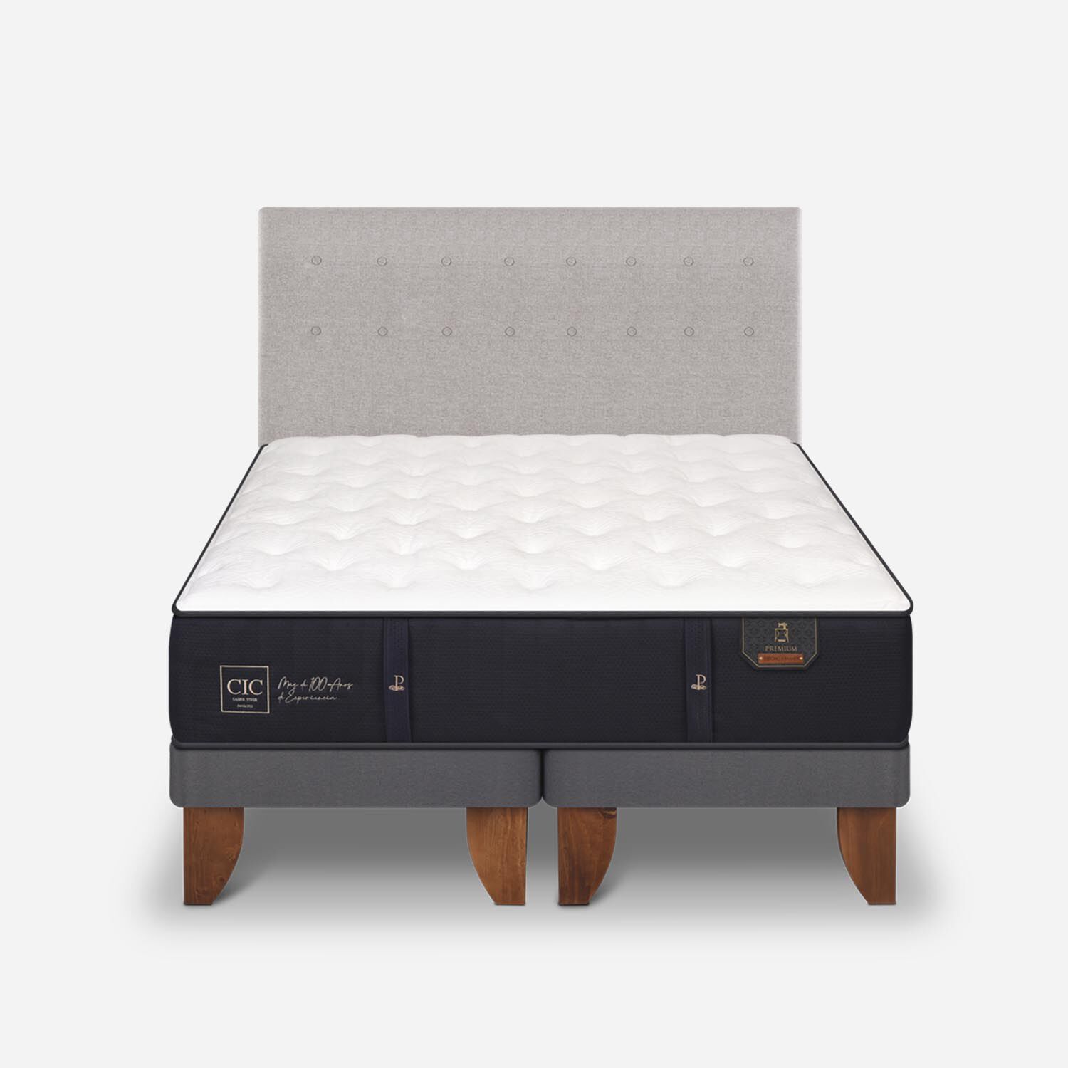 Cama Europea King Premium + Respaldo Tigris