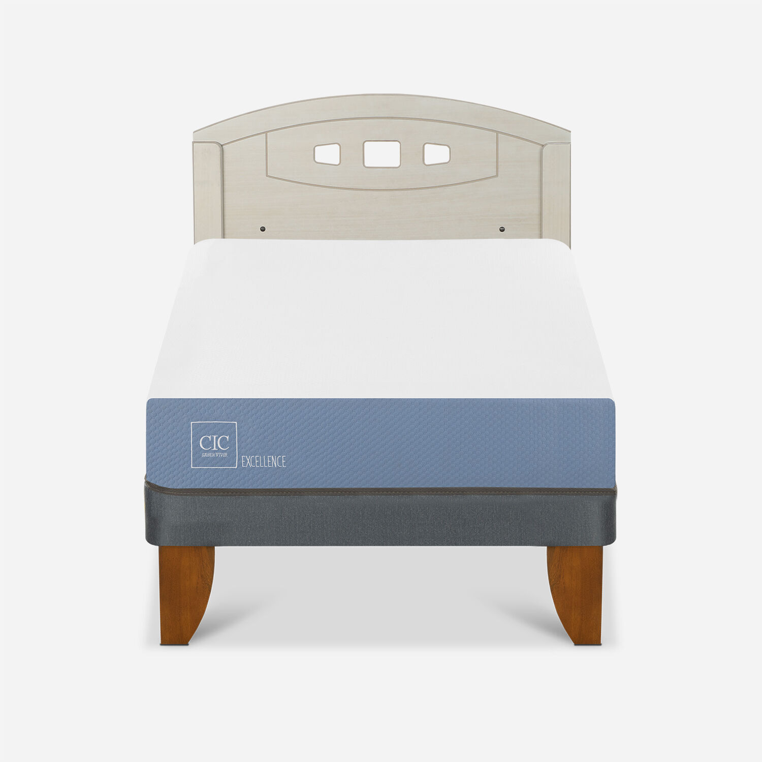 Cama Europea 1,5 Plazas Excellence + Respaldo Gales Alpino