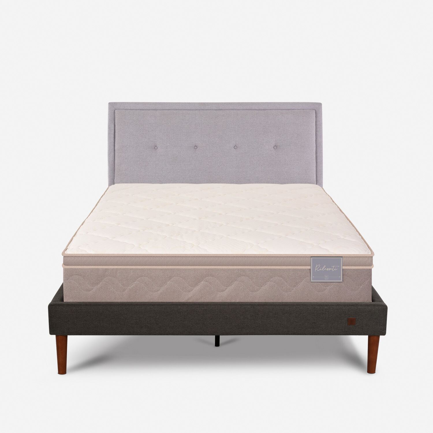 Cama Europea Curve 2 Plazas Rilassati + Respaldo Ganges