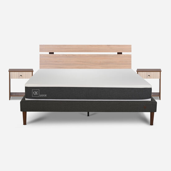Cama Europea Curve 2 Plazas Ortopedic + Set Olmo