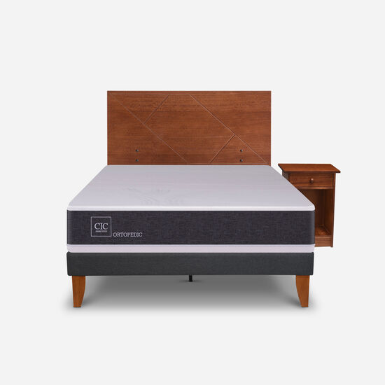 Cama Europea Curve 1.5 Plazas Ortopedic + Set New Villarrica