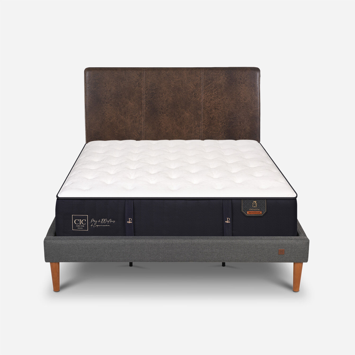 Cama Europea Curve King Premium + Respaldo Baker